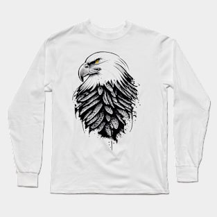 Eagle Wild Animal Nature Illustration Art Tattoo Long Sleeve T-Shirt